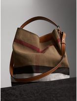 Thumbnail for your product : Burberry Medium Canvas Check Hobo Bag, Brown