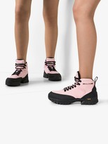 Thumbnail for your product : Alyx Pink Logo Print Leather Hiking Boots