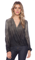 Thumbnail for your product : Halston Printed Wrap Front Blouse
