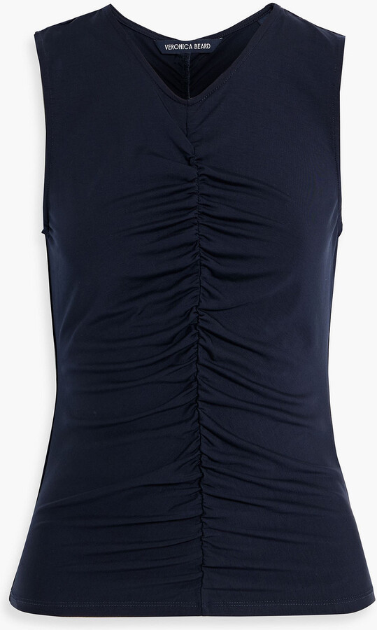Veronica Beard Neeta ruched Lyocell-blend jersey top