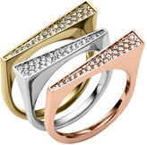 Thumbnail for your product : Michael Kors Tricolor Pave 3-Ring Set