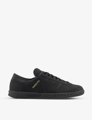 mens adidas black leather trainers