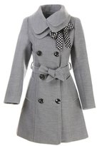 Thumbnail for your product : KMFEEL Women Wool Blend Coat Slim Trench Long Jacket with Belt Large Grey