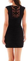 Thumbnail for your product : JCPenney BY AND BY by & by Sleeveless Illusion-Inset Shirred Dress