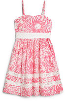 Thumbnail for your product : Lilly Pulitzer Girl's Get Spotted Lace-Trimmed Sundress
