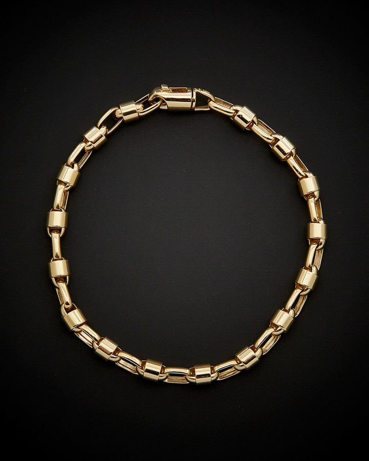 Men's 5.8mm Semi-Solid Figaro Chain Bracelet in 14K Gold - 9