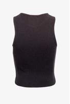 Thumbnail for your product : Select Fashion Fashion Womens Black Crinkle Racer Top - size 14