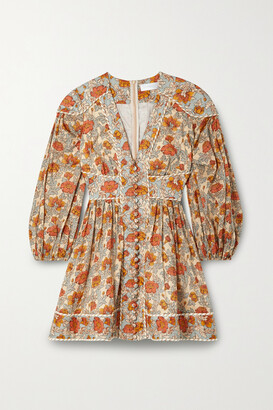 Zimmermann Andie Floral-print Cotton Mini Dress