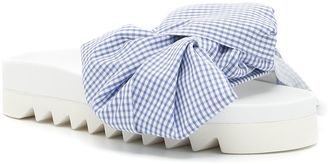 Joshua Sanders Gingham Slides With Bow