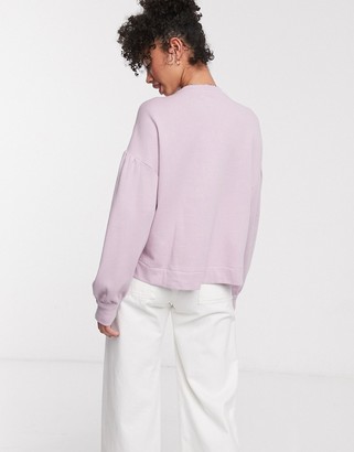 And other stories & balloon sleeve drop shoulder top in lilac