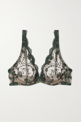 I.D. Sarrieri À La Rose Embroidered Tulle Underwired Soft-cup Bra