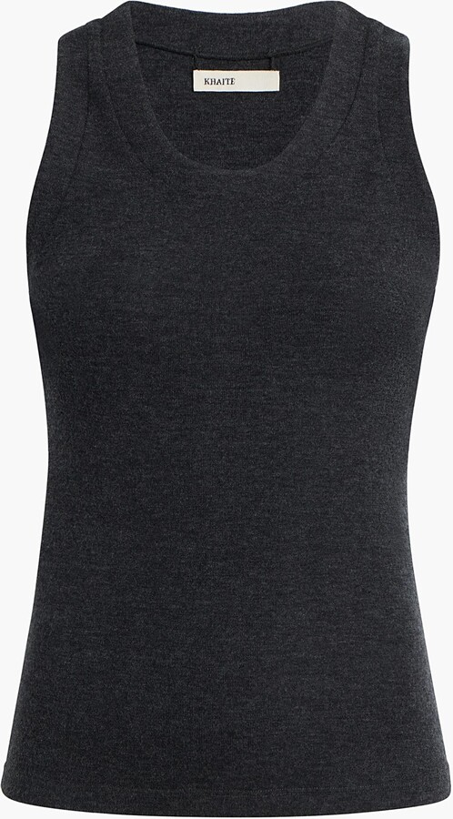 Isha Top in Charcoal Silk Cashmere Jersey