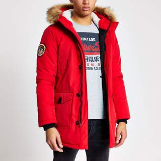 Superdry Mens River Island Red Everest parka jacket