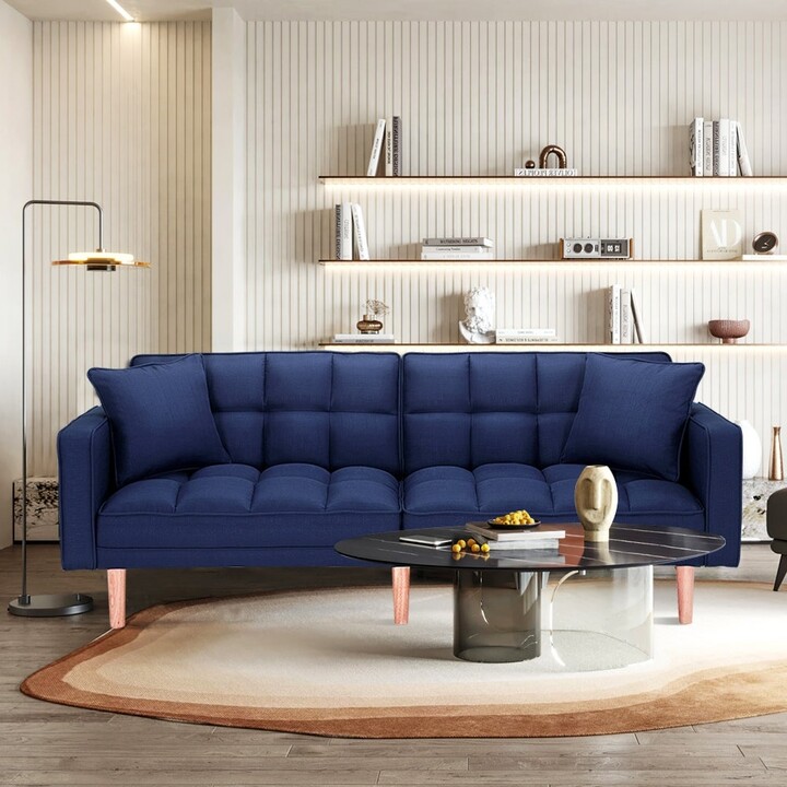 Yangming 75 inch Futon Sleeper Sofa Bed Convertible Loveseat, Modern Twin Size Futon Sofa Bed