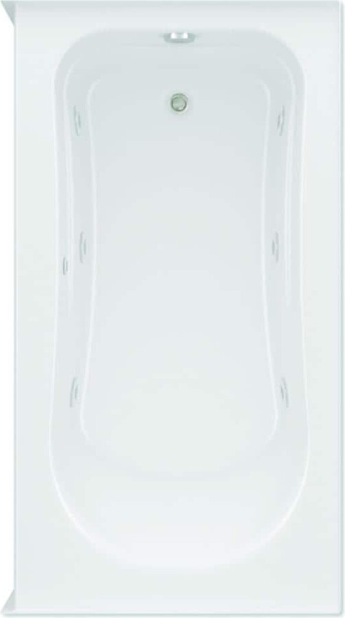 Aquatic Dossi 32 in. x 60 in. Acrylic Whirlpool Bathtub Left Drain Rectangular Alcove in White