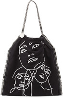 Thumbnail for your product : Stella McCartney Falabella Visage Embroidered Tote Bag, Black
