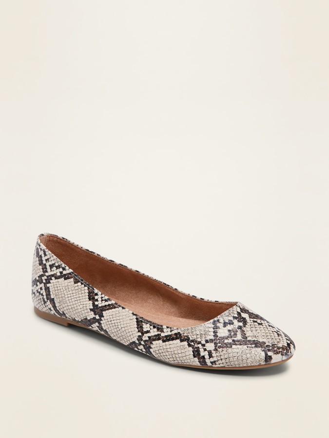 snakeskin flats