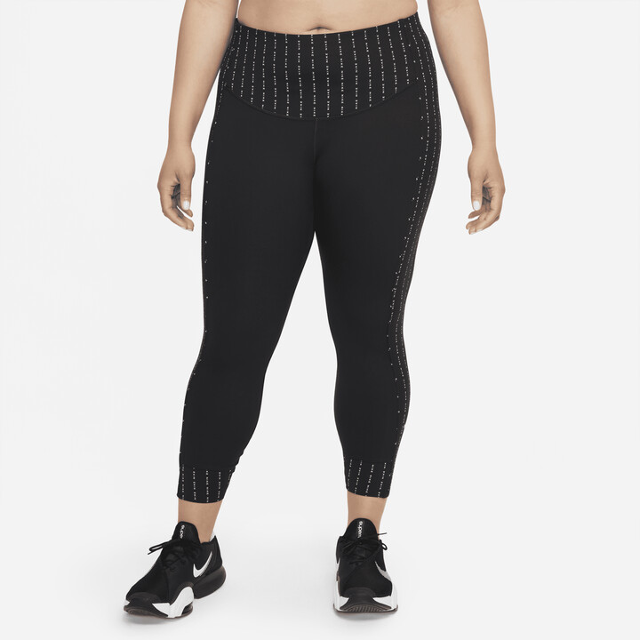 Nike Women's One Luxe Icon Clash Mid-Rise 7/8 Leggings (Plus Size) in Black  - ShopStyle