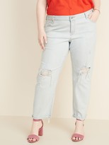 Thumbnail for your product : Old Navy Mid-Rise Boyfriend Straight Plus-Size Distressed Jeans