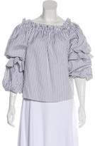 Thumbnail for your product : Caroline Constas Striped Off-The-Shoulder Top