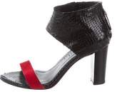 Thumbnail for your product : Zero Maria Cornejo Python Suede-Trimmed Sandals