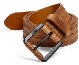 Emporio Armani Multi-Logo Leather Belt