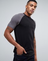 Thumbnail for your product : Armani Jeans Logo Raglan T-Shirt Slim Fit in Black