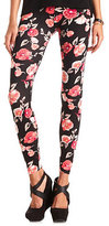 Thumbnail for your product : Charlotte Russe Cotton Floral Printed Leggings