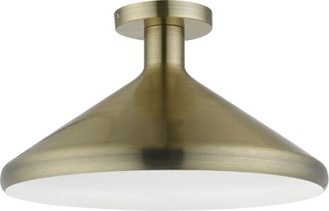 Livex Lighting LivexLightingGeneva1-LightSemi-FlushMountinAntiqueBrass