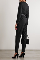Thumbnail for your product : Saint Laurent Satin-trimmed Wool-crepe Jumpsuit - Black
