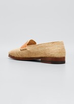 Thumbnail for your product : Manolo Blahnik Zagora Raffia Flat Loafers