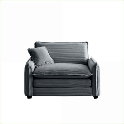 George Oliver Sofas Single Deep Seat with Pillow for Living Room/Bedroom/Club Slate Gray Corduroy | Grey | Corduroy