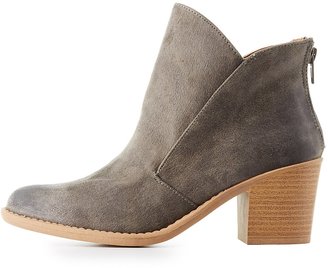 Charlotte Russe Qupid Distressed Ankle Booties