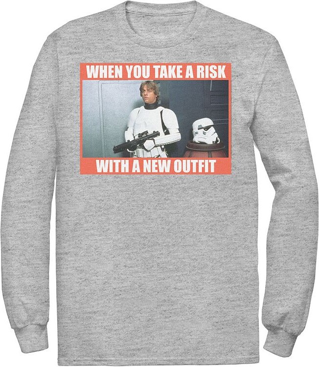 Licensed Character Men's Star Wars Luke "When You Take a Risk on a New Outfit" Graphic Tee