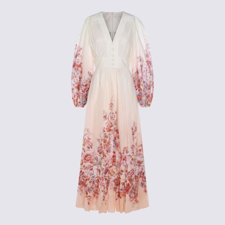 Zimmermann Ivory Floral Cotton Dress