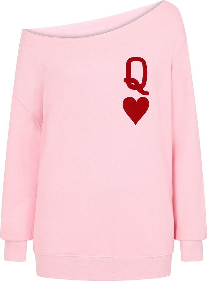 James Steward - Queen Of Hearts Oversized Jumper In Pink - ShopStyle ...