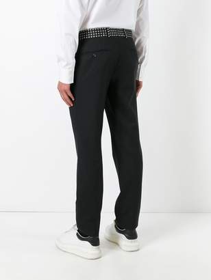 Alexander McQueen printed waistband straight-leg trousers