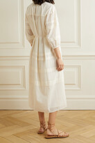 Thumbnail for your product : Apiece Apart Mari Pintucked Organic Cotton-voile Midi Dress - Cream