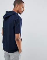 Thumbnail for your product : ASOS Design DESIGN hoodie in navy with short sleeves