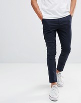 Thumbnail for your product : ASOS DESIGN super skinny cropped chinos in navy