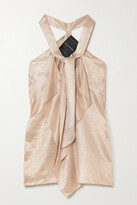 Thumbnail for your product : Roland Mouret Pontal Tie-detailed Metallic Silk-blend Top