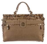 Thumbnail for your product : Roberto Cavalli Python-Trimmed Grande Doctor Satchel