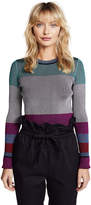 Thumbnail for your product : Diane von Furstenberg Long Sleeve Cropped Plaited Pullover