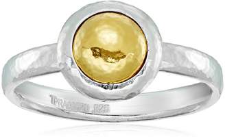 Gurhan Amulet" Sterling Small Round Vermeil Amulet Ring, Size 7