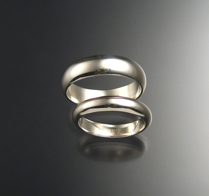 Etsy His & Hers Sterling Silver Half Round Wedding Bands Made To Order in Your