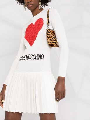 Love Moschino Logo-Embroidered Knitted Dress