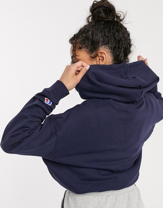 Russell Athletic pocket front hoodie in navy