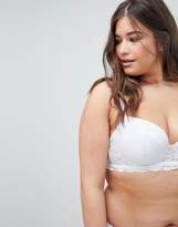 Thumbnail for your product : New Look Plus Curve cotton lace longline bra in white
