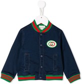 Thumbnail for your product : Gucci Children GG patch bomber jacket