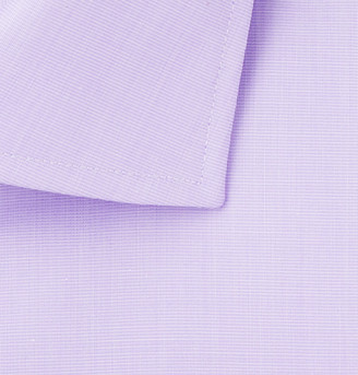 Canali Light-Pink Slim-Fit Cotton-Poplin Shirt - Men - Purple